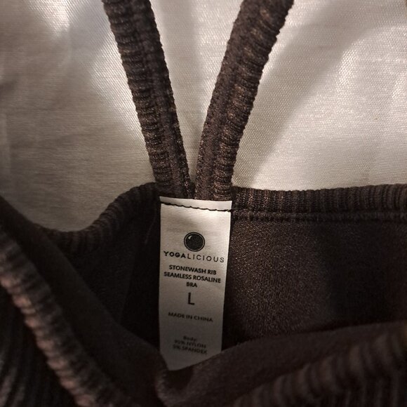 YOGALICIOUS RIB BRA SIZE L BROWN - Picture 3 of 6